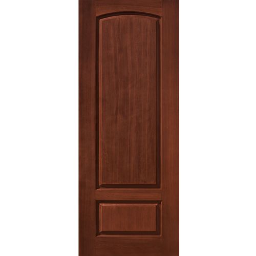 2-Panel Cherry Wood Grain Fiberglass Entry Door