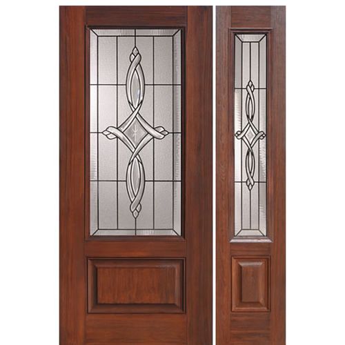 1 Panel 3/4 Lite Marsais Design Fiberglass Entry Door and Sidelite