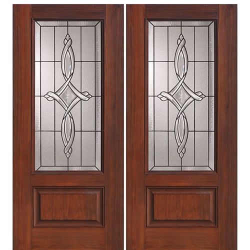 1 Panel 3/4 Lite Marsais Design Fiberglass Double Entry Door