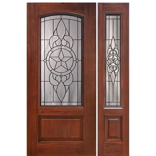 1 Panel Arch Lite Brazos Design Fiberglass Entry Door and Sidelite