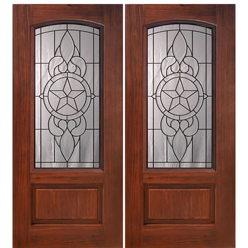 1 Panel Arch Lite Brazos Design Fiberglass Double Entry Door