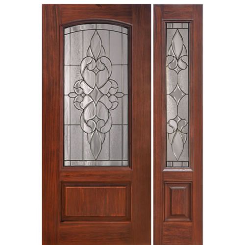 1 Panel Arch Lite Courtlandt Design Fiberglass Entry Door and Sidelite