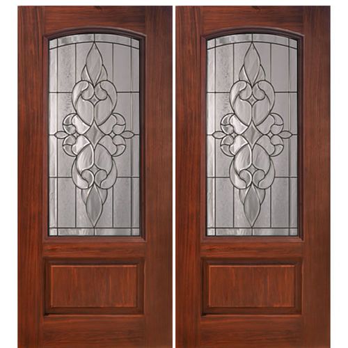 1 Panel Arch Lite Courtlandt Design Fiberglass Double Entry Door