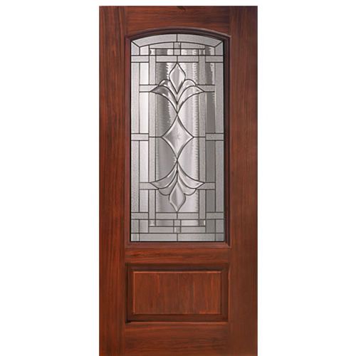 1 Panel Arch Lite Marsala Design Fiberglass Entry Door