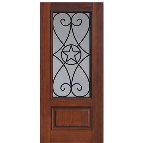 1 Panel 3/4 Lite Austin Design Fiberglass Entry Door