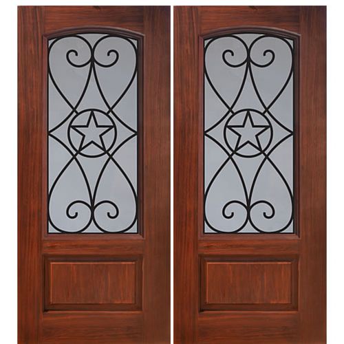 1 Panel Arch Lite Austin Design Fiberglass Double Entry Door