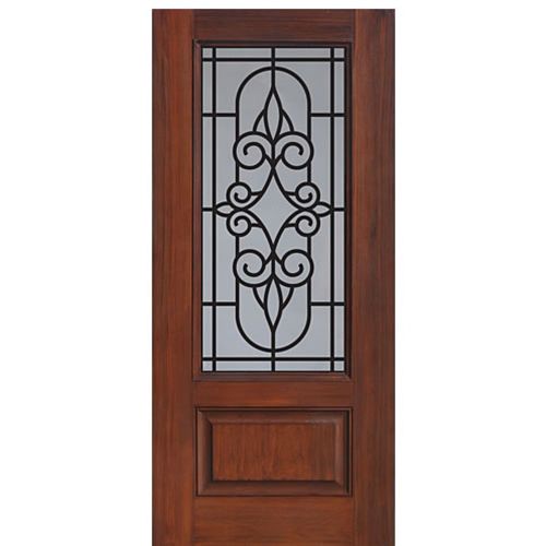 1 Panel 3/4 Lite Salento Design Fiberglass Entry Door