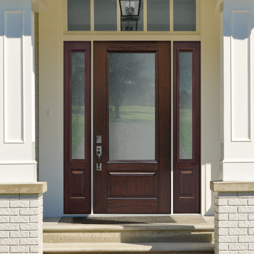 3/4 Lite-1-1 | 3/4 Lite Fiberglass Exterior Door with Privacy or Clear Glass and Sidelite