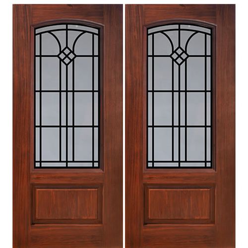 1 Panel Arch Lite Cantania Design Fiberglass Double Entry Door