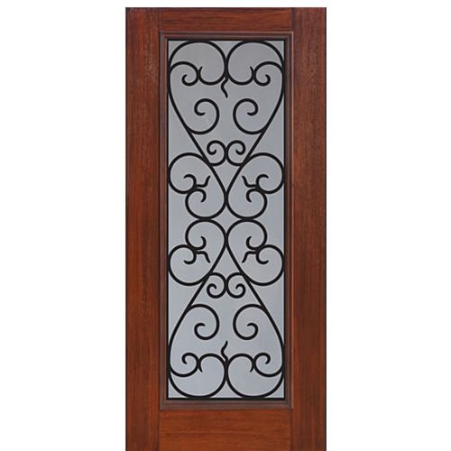 Full Lite Palermo Design Fiberglass Entry Door