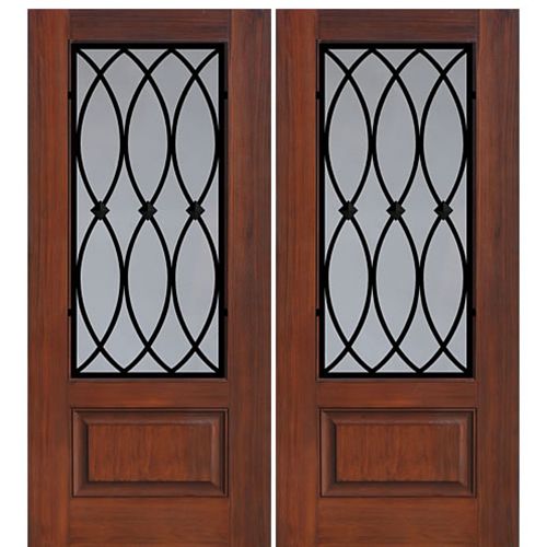 1 Panel 3/4 Lite La Salle Design Fiberglass Double Entry Door