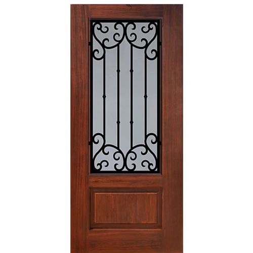 1 Panel 3/4 Lite Valencia Design Fiberglass Entry Door