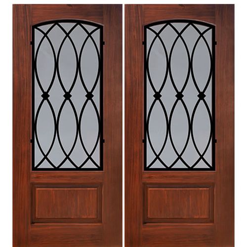 1 Panel Arch Lite La Salle Design Fiberglass Double Entry Door