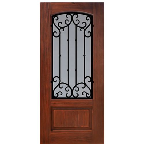 1 Panel Arch Lite Valencia Design Fiberglass Entry Door