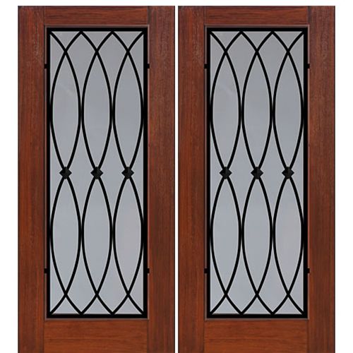 Full Lite La Salle Design Fiberglass Double Entry Door