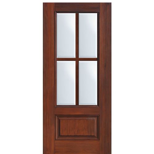 3/4 Lite 1-Panel 4-Lite SDL Fiberglass Entry Door