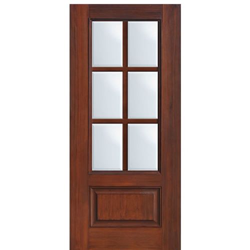 3/4 Lite 1 Panel 6 Lite SDL, Fiberglass Entry Door