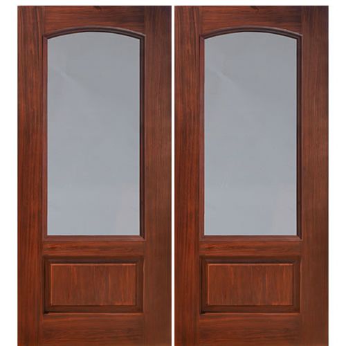 3/4 Arch Lite Fiberglass Exterior Door with Privacy or Clear Glass.