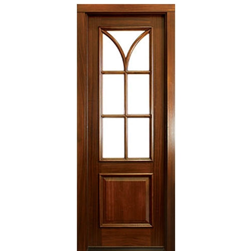 96" Tall 7 Lite Exterior Mahogany Door with Panel Bottom