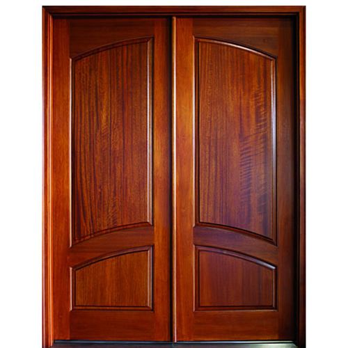 96" Solid Panel Mahogany Double Entry Doors