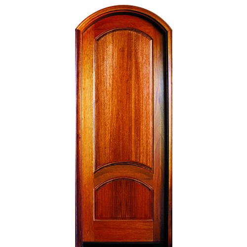 96" Pre-hung Mahogany Solid 2-Panel Arch Top Entry Door