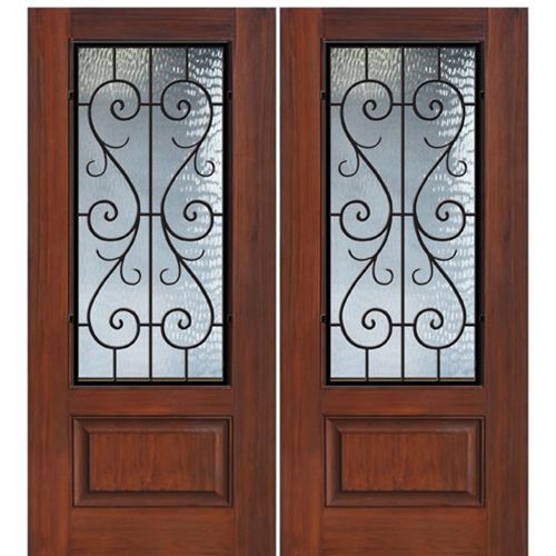 1 Panel 3/4 Lite St Charles Fiberglass Double Entry Door