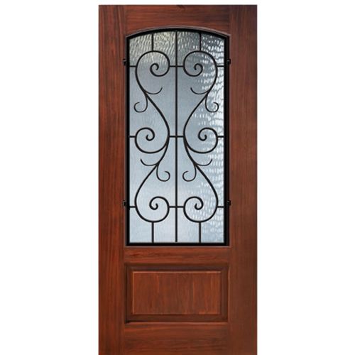 1 Panel Arch Lite St Charles Design Fiberglass Entry Door