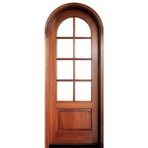 Pre-hung 36"x96" Arch Top 8-Lite TDL Mahogany Entry Door