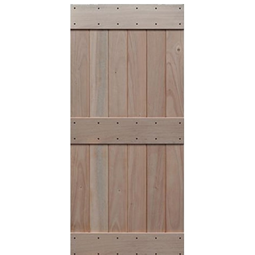 Knotty Alder Ranch Style Mid Rail Barn Door