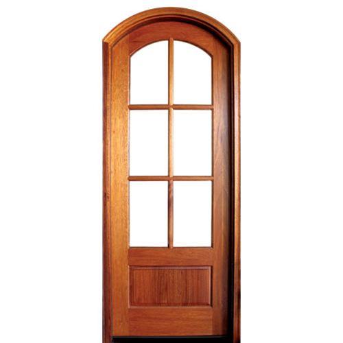 Pre-hung 36''x96'' Arch Top Mahogany TDL 6-Lite Entry Door