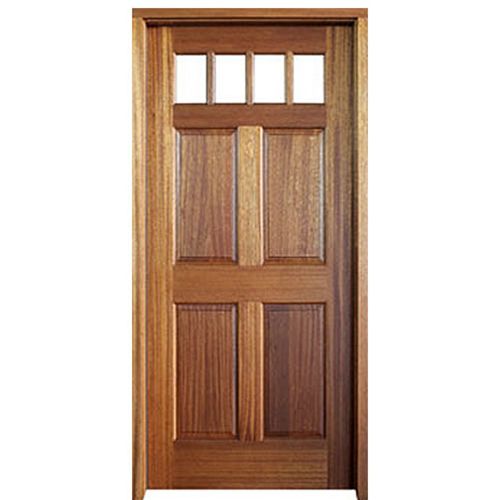 36"x80" Louisburg Mahogany Entry Door with Clear Beveled Low-E Glass