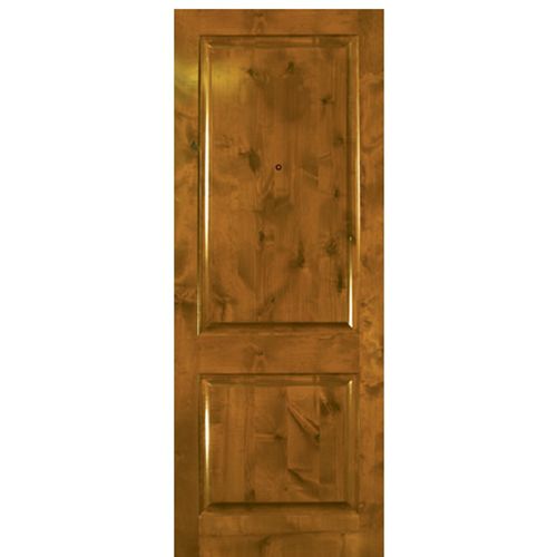 2 Panel Solid Knotty Alder Entry Door