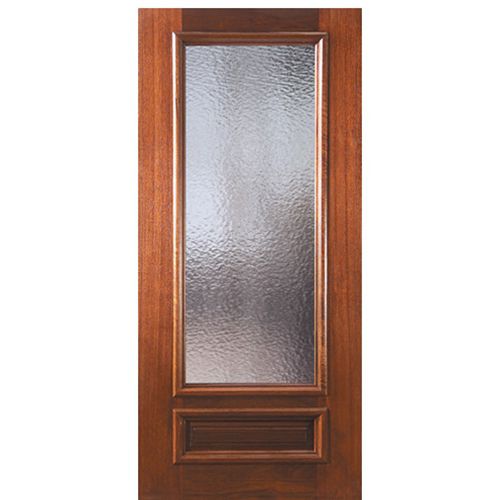 1 Panel Solid Mahogany Exterior Door with a 3/4 Lite