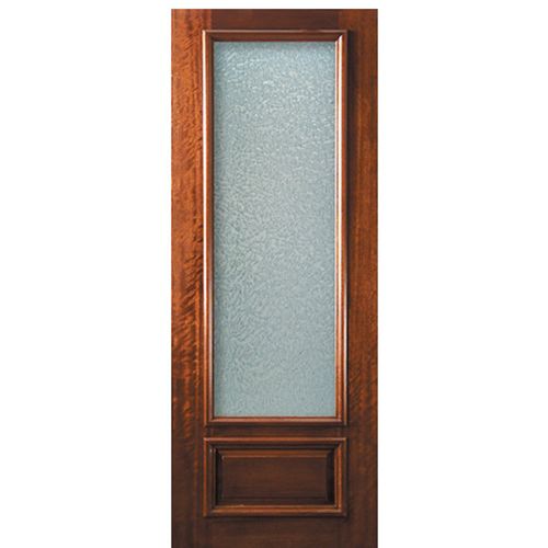 96" Tall 1 Panel Solid Mahogany Exterior Door with a 3/4 Lite