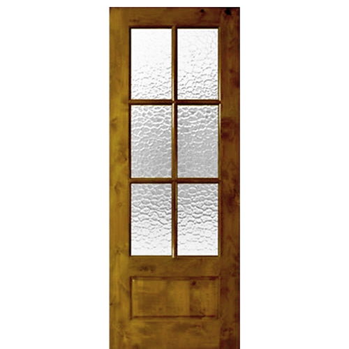 36"x96" 6 Lite 1 Panel Bottom Knotty Alder Exterior Single Door