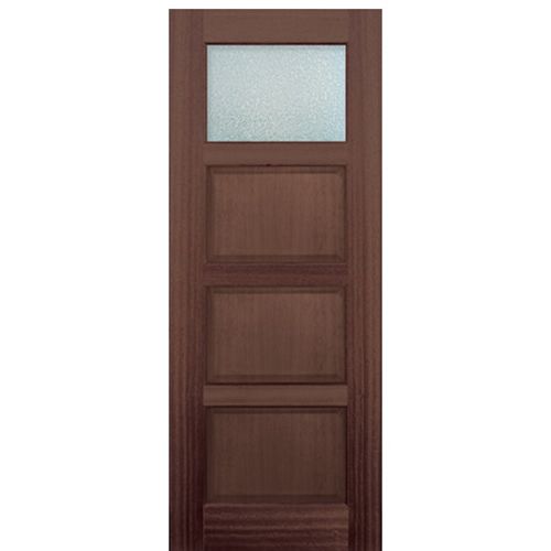 96" Tall 1 Lite 3 Panel Mahogany Entry Door 