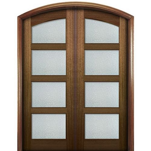 96" Tall 4 Lite Mahogany Exterior Double Doors