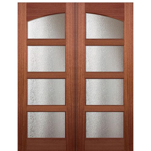 96" Tall 4 Lite Mahogany Exterior Double Doors