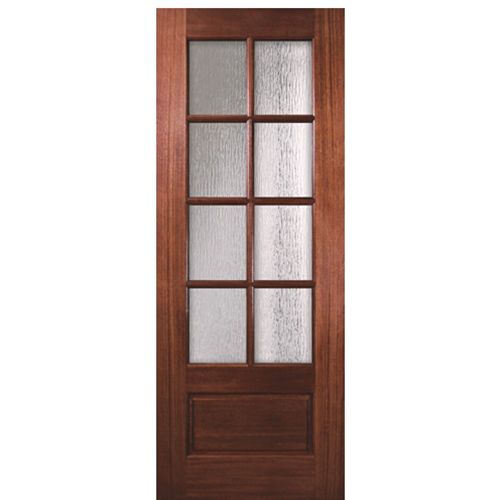 96" Tall 8 Lite Mahogany Entry Door 