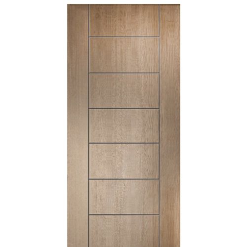 80" Tall Modern Mahogany Flush Exterior Door