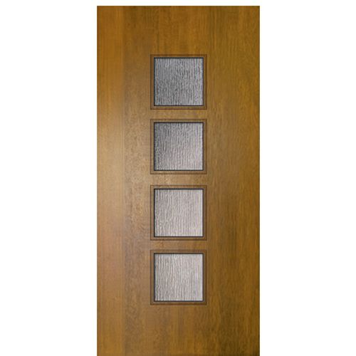 80" Tall Modern Mahogany Exterior Door with 4 Lites