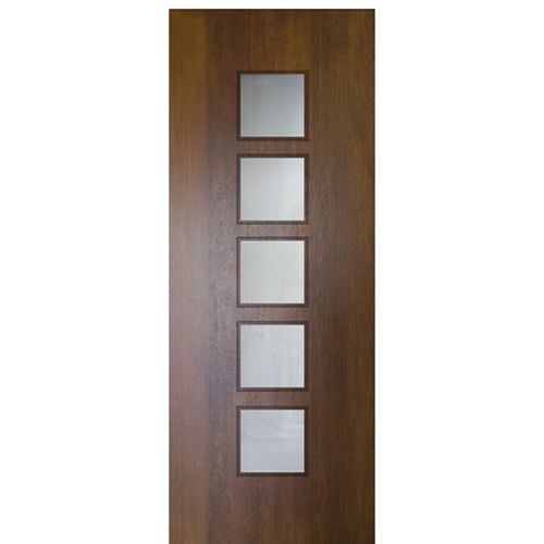 96" Tall Mahogany Modern Front Door with 5 Lites