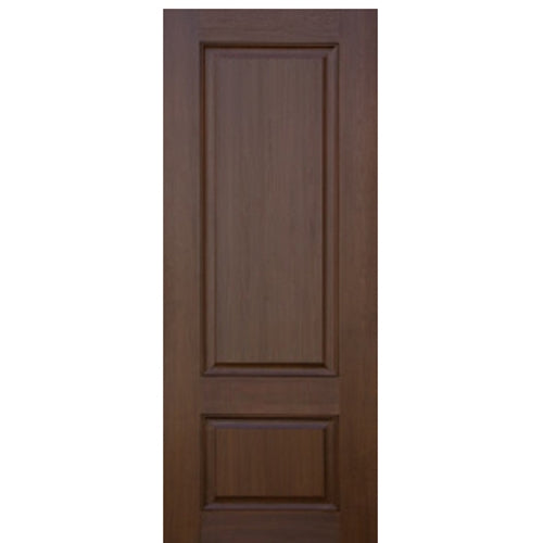 2-Panel Mahogany Grain Fiberglass Entry Door