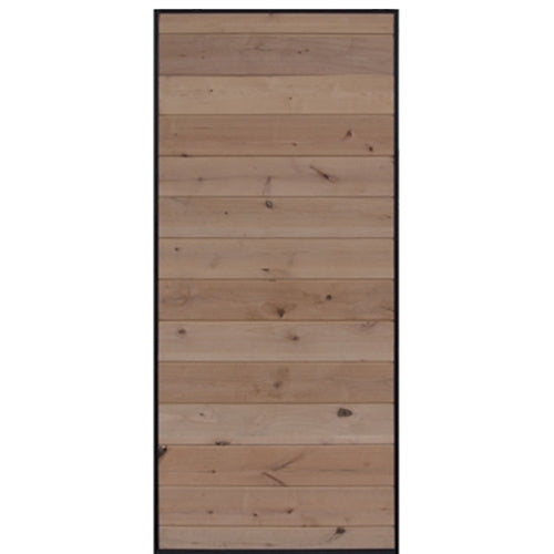 Knotty Alder Horizontal Iron Plank Barn Door