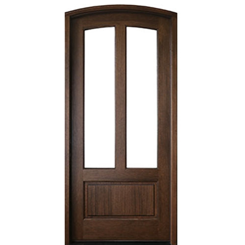 42"x96" Pre-hung Arch Top 2-Lite Mahogany Wood Entry Door