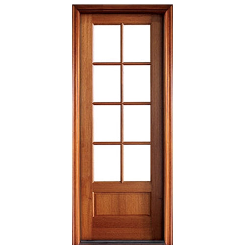 96" Tall 8-Lite TDL Mahogany Wood Entry Door