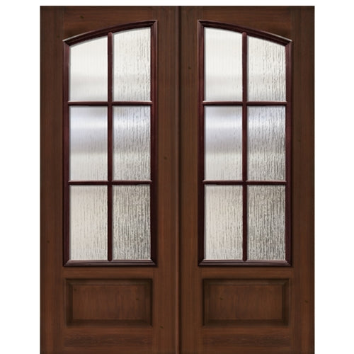 Pre-hung 3/4 6-Lite SDL Fiberglass Double Entry Doors 