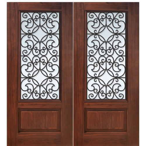 1 Panel 3/4 Lite Florence Design Fiberglass Double Entry Door