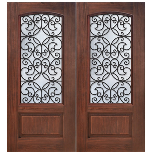 1 Panel Arch Lite Florence Design Fiberglass Double Entry Door