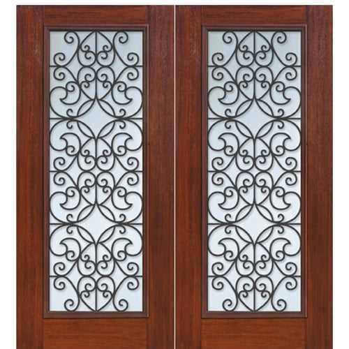 Full Lite Florence Design Fiberglass Double Entry Door